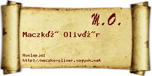 Maczkó Olivér névjegykártya